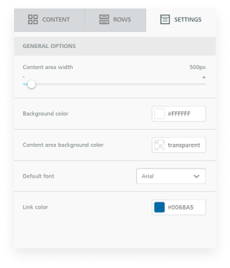 Message settings config