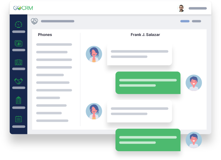 CRM Contact dashboard with SMS log